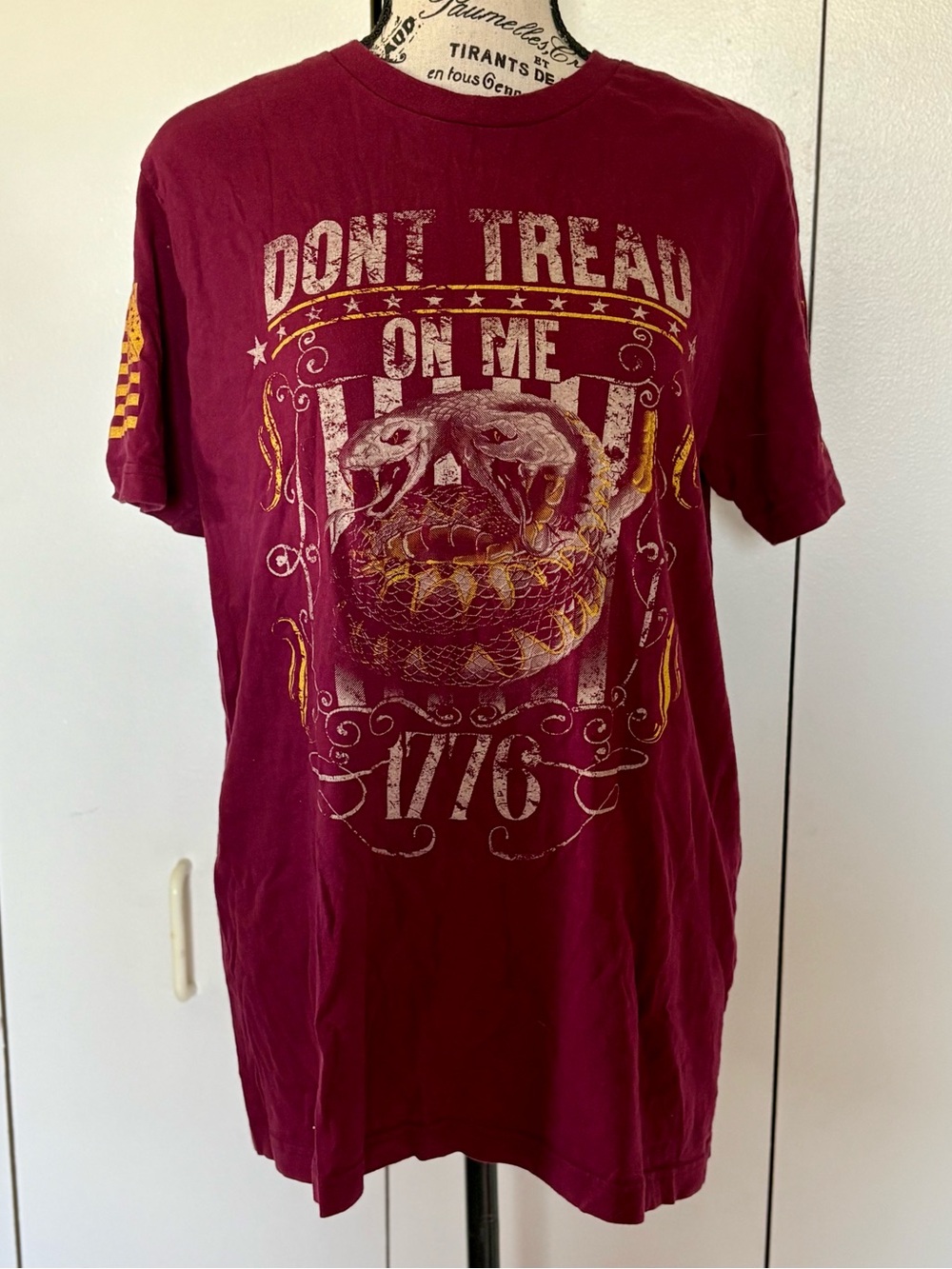 Grunt Style Burgundy 'Don't Tread On Me' Short Sleeve Tee